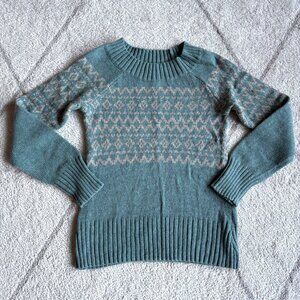 Royal Robbins Wool Blend Fair Isle Sweater Sage Green Women’s Small